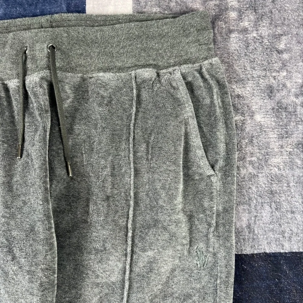 Polo Ralph Lauren‎ Mens Gray Velour Jogger Pant Sweatpants Medium Gray Heather
